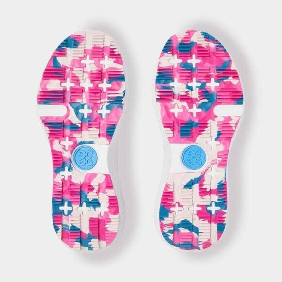 G/FORE WOMENS SZ 6 RIPSTOP MG4X2 CROSS TRAINER GOLF SHOES PETROL WHITE PINK BLUE - Picture 3 of 5